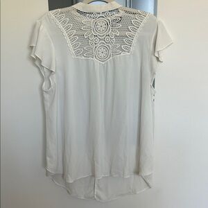 Express Cream Lace Accent Blouse